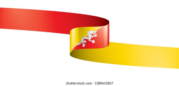 Bhutan flag, vector illustration on a white background
