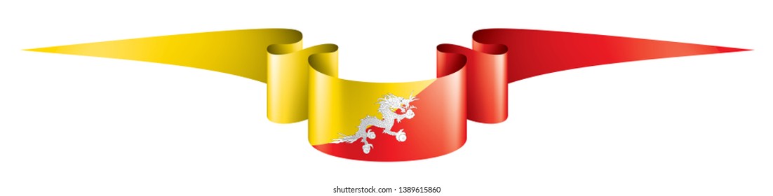Bhutan flag, vector illustration on a white background