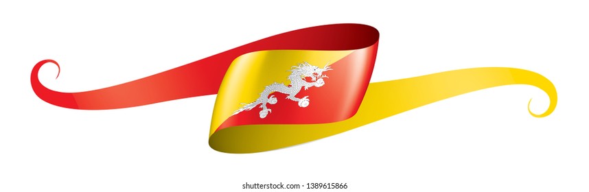 Bhutan flag, vector illustration on a white background