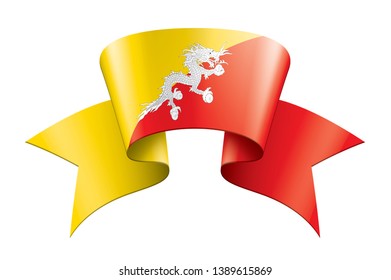 Bhutan flag, vector illustration on a white background