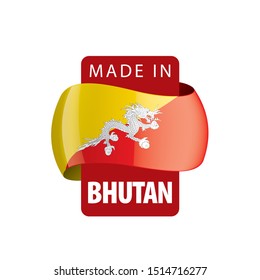 Bhutan flag, vector illustration on a white background