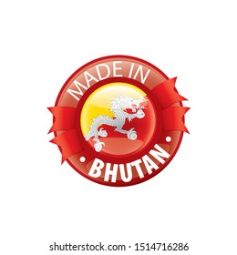 Bhutan flag, vector illustration on a white background