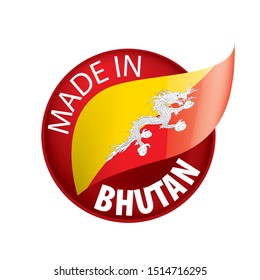 Bhutan flag, vector illustration on a white background