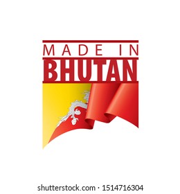 Bhutan flag, vector illustration on a white background