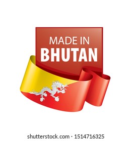 Bhutan flag, vector illustration on a white background