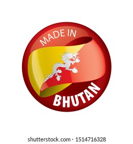 Bhutan flag, vector illustration on a white background