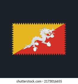 Bhutan Flag Vektor. Nationalflagge