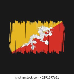 Bhutan Flag Vector. National Flag