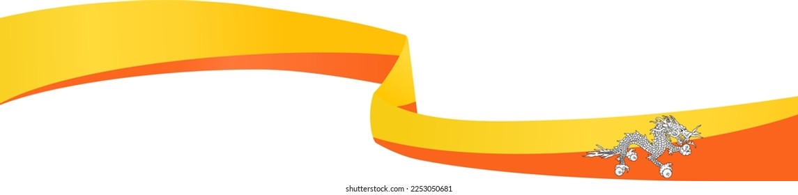 Bhutan   flag wave  isolated  on png or transparent background,Symbol Bhutan,template for banner,card,advertising ,promote,and business matching country poster, vector illustration
