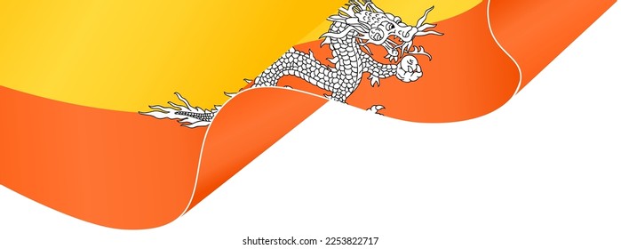 Bhutan   flag wave  isolated  on png or transparent background