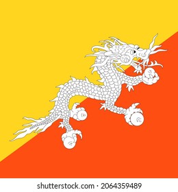 Bhutan Flat Rounded Country Flag Icon