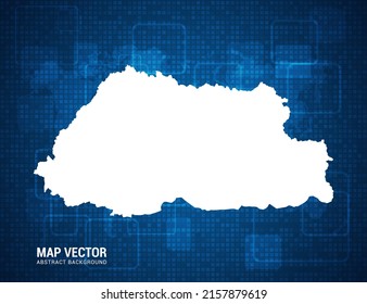 Bhutan map with abstract blue background technology pixel board texture.