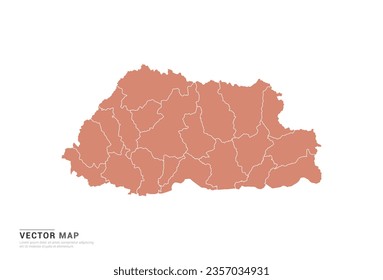 Bhutan Map - abstract style orange isolated on white background for design vector.