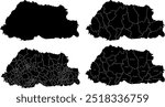 BHUTAN MAP with its administrative divisions and regions