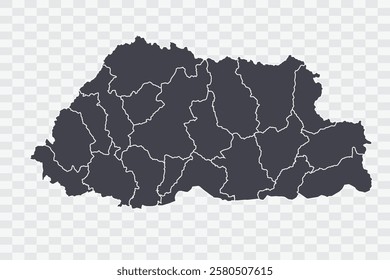 Bhutan Map Anchor Color on White Background quality files Png