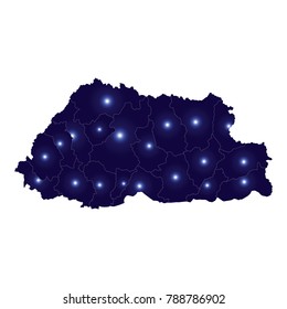 bhutan map - blue pastel graphic background . Vector illustration eps 10.Map of Bhutan.vector map of Bhutan.