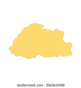 Bhutan map color line element. Border of the country. UI UX GUI design element. Editable stroke.