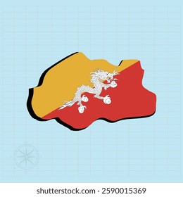 Bhutan map Design Vector illustration graphic