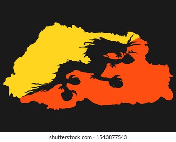 Bhutan map flag Vector illustration eps 10