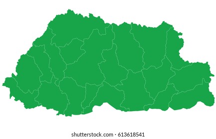 Bhutan map green color