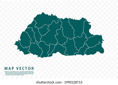 Bhutan map High Detailed on white background. Abstract design vector illustration eps 10