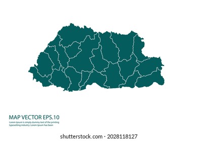 Bhutan map High Detailed on white background. Abstract design vector illustration eps 10