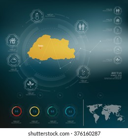 BHUTAN  map infographic