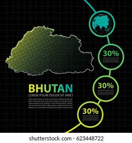 Bhutan map infographic design template