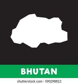 bhutan map minimalist with white color simple