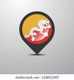 Bhutan Map Pin