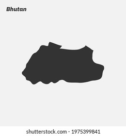 Bhutan map silhouette. Vector illustration.