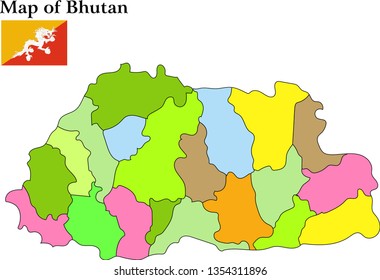 Bhutan map vector illustration
