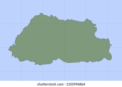 Bhutan Map - World map International vector template with green color on blue background and grid design for design, education, website, infographic, banner - Vector illustration eps 10