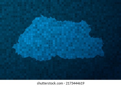 Bhutan Map - World Map international vector template with technology style isolated on blue pixel background for education, design, website, infographic - Vector illustration eps 10