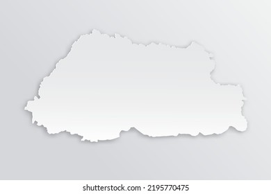 Bhutan Map - World map International vector template with 3D, paper style including shadow and white color on grey background for design, education, infographic - Vector illustration eps 10