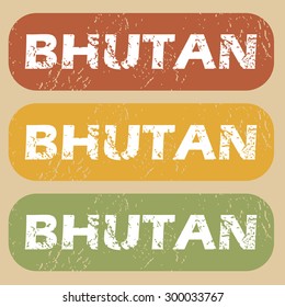 Bhutan on colored background