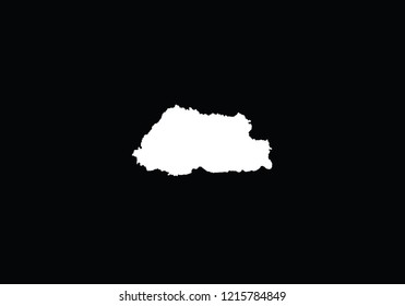 Bhutan outline map country shape state borders