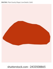 Bhutan plain country shape. Low details. Solid style. Shape of Bhutan. Vector illustration.