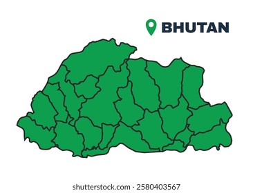 Bhutan simple flat vector illustration map