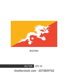 Bandera cuadrada de Bután sobre fondo blanco y especificar es el vector eps10.