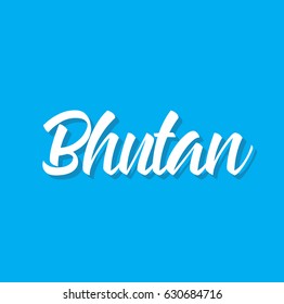 bhutan, text design. Vector calligraphy. Typography poster. Usable as background.