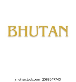 Bhutan text vector design isolated in white area