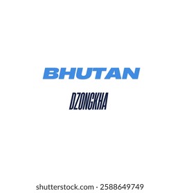 Bhutan text vector design isolated in white area