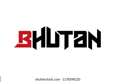 Bhutan typography design vector, for t-shirt, poster and other uses