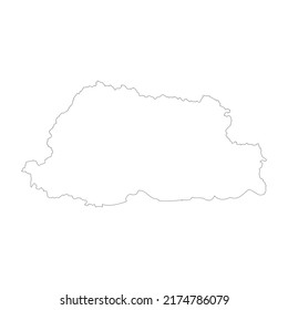 Esquema del mapa del país de los vectores de Bhután