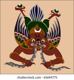 Bhutan vector demon with snake