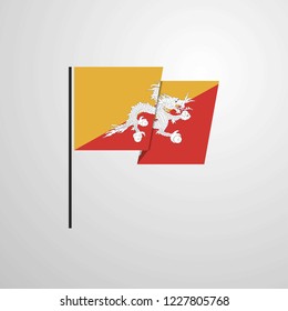 Bhutan waving Flag design vector