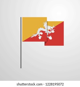 Bhutan waving Flag design vector