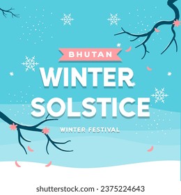 Bhutan Winter Solstice Day illustration vector background. Vector eps 10