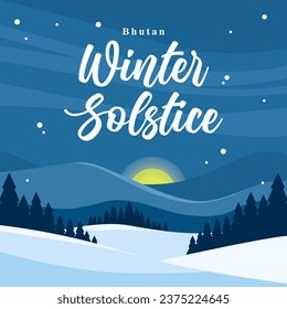 Bhutan Winter Solstice Day illustration vector background. Vector eps 10